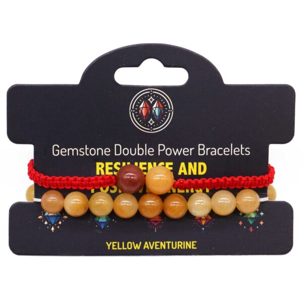 Gemstone Double Power Bracelets- Yellow Aventurine