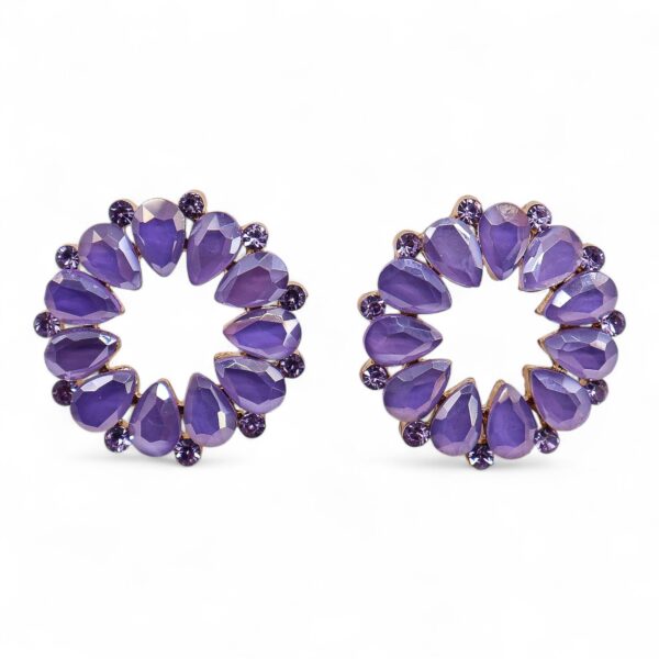 Lavender - Vintage Glass - Loop - Earrings
